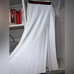 White midi skirt with a slit
